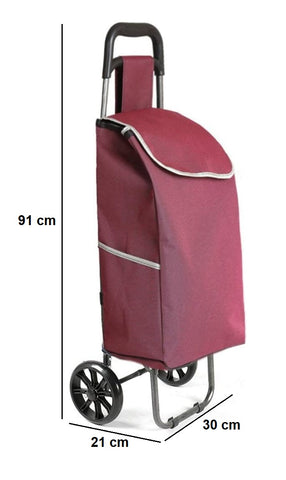 KriShyam® Shopping Cart Shopping Carry Shopping Trolley, Removable Bag, Folding Shopping Cart with Wheels Large and Lightweight Shopping Trolley