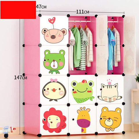 KriShyam ® 12 Door Plastic Sheet Wardrobe Storage Rack Closest Organizer for Clothes Kids Living Room Bedroom Small Accessories/bookcase/toys