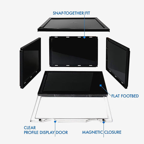 KRISHYAM® Shoe Box Storage Display Box Plastic Foldable Stackable Plastic Shoe Box, As Shoe Box Storage Containers and Shoe Organizer Containers with Lids for Women/Men(Black) (Pack of 6)