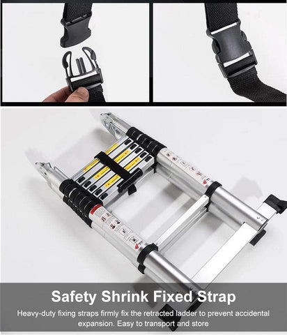 KriShyam® Telescopic Extension Portable Aluminum Telescopic Ladder Multi-Purpose A- Frame Ladder Heavy Duty Extension Ladder for Home(Size : 4.4m/14.4ft)