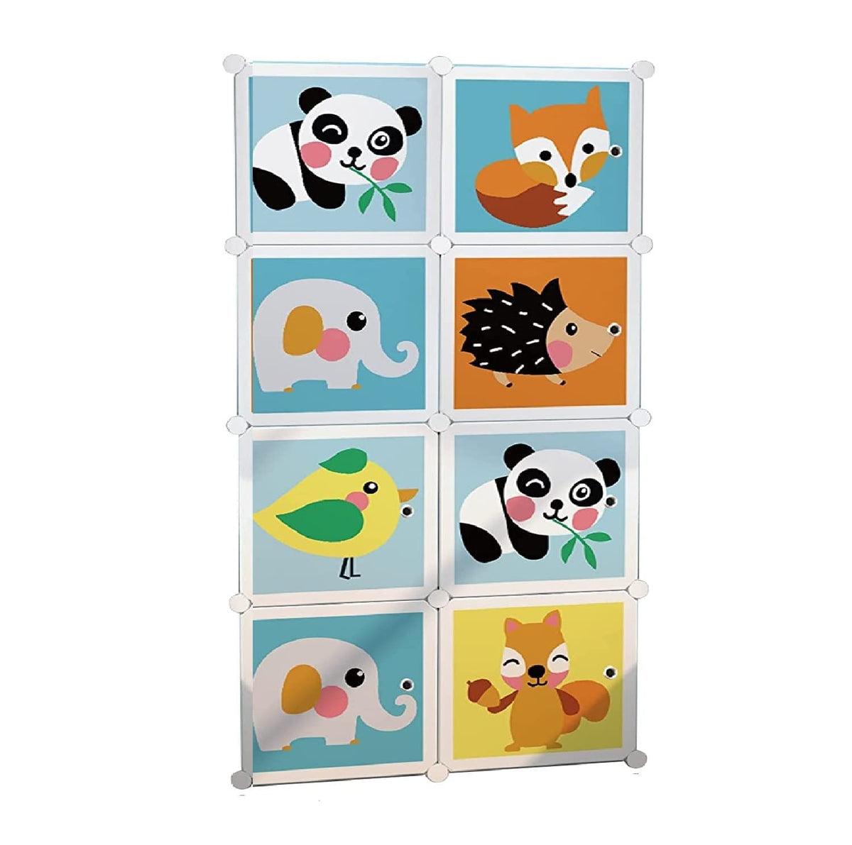 KriShyam ® 8 Door Plastic Sheet Wardrobe Storage Rack Closest Organizer for Clothes Kids Living Room Bedroom Small Accessories/bookcase/toys