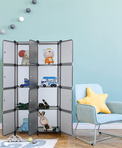 KriShyam ® 8 Door Plastic Sheet Wardrobe Storage Rack Closest Organizer for Clothes Kids Living Room Bedroom Small Accessories/bookcase/toys