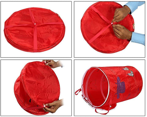 KriShyam® Laundry Bag for Clothes, Collapsible Laundry Storage, Toys Storage with Lid (Drawstring Closure) - Large (SOCKS PRINT)