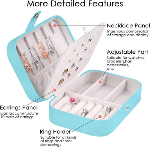 KriShyam® Travel Jewelry Case,Mini Jewellery Box,Portable Jewelry Box Display Storage Case,Bangle Box,Jewellery Organisers, Storage Boxes for Rings & Earrings