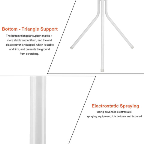 KriShyam® Coat Rack with 12 Hooks, 5.6ft Metal coat rack freestanding,Cloth stand Coat Tree Hats Hanger Holder for Purse, Scarf Rack, Jacket, Umbrella Tree Stand