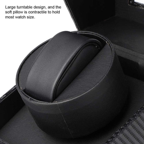KriShyam® Single Watch Winder for Automatic Watches, Carbon Fiber Leather Automatic Watch Winder, Silent Motor, Transparent Glass Window, Double Ball Bearing Wristwatch Display Case Box