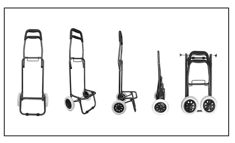 KriShyam® Foldable Shopping Trolley cart Shopping Trolley Bag and Removable Bag with Handle and 2 Wheels for Groceries,Fruits & Vegetables cart/Basket (2 Wheel Black Print)