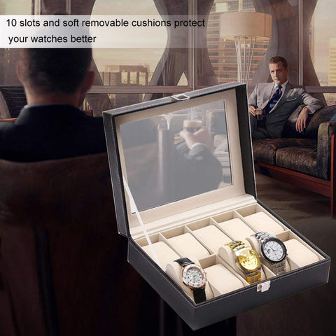 KriShyam® Men and Women Watch Box/Watch Case/Organizer (10 Slot Watch Box)