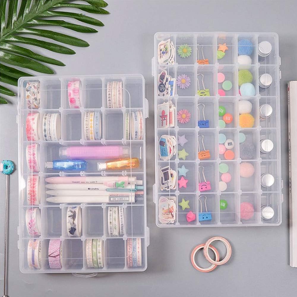 KriShyam® 15/24/36 Grids Bead Organizers and Storage, Small Plastic Jewelry Organizer Box Jewellery Makeup Beads Earring Art DIY Crafts Storage Containers(Pack of 3)