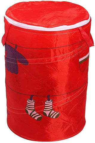 KriShyam® Laundry Bag for Clothes, Collapsible Laundry Storage, Toys Storage with Lid (Drawstring Closure) - Large (SOCKS PRINT)