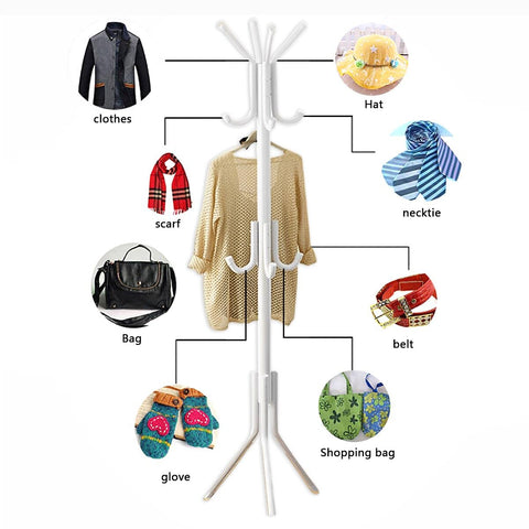 KriShyam® Coat Rack with 12 Hooks, 5.6ft Metal coat rack freestanding,Cloth stand Coat Tree Hats Hanger Holder for Purse, Scarf Rack, Jacket, Umbrella Tree Stand