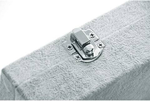 KriShyam ® Ring Earring Necklace Jewelry Storage Organizer 6 Hooks Necklace Organizer & 10 Slot Ring Holder Clear Glass Lid Display Storage Case with Lock