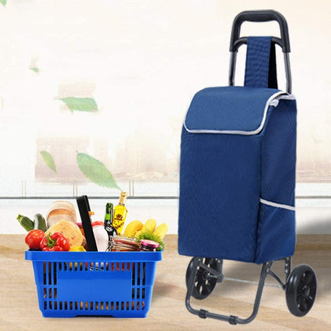 KriShyam® Shopping Cart Shopping Carry Shopping Trolley, Removable Bag, Folding Shopping Cart with Wheels Large and Lightweight Shopping Trolley