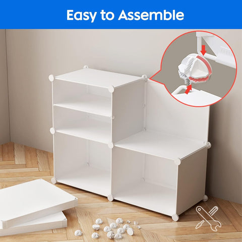 Krishyam® Portable Shoe Rack Organizer, Plastic Cube Storage 24 Pair Tower 12 Steps Plastic Shoe Rack (12 Shelves, DIY(Do-It-Yourself))