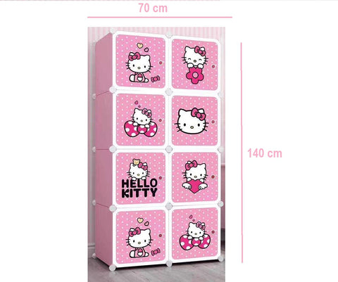 KriShyam ® 8 Door Plastic Sheet Wardrobe Storage Rack Closest Organizer for Clothes Kids Living Room Bedroom Small Accessories/bookcase/toys