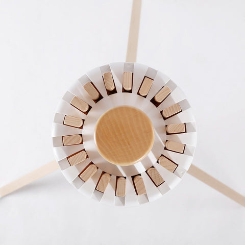 KRISHYAM® 16 Stick Clothes Drying Rack - Portable Indoor/Outdoor Laundry Airer | Space-Saving Tripod Design | Natural Bamboo & White Finish (16 Stick-White & Wooden)