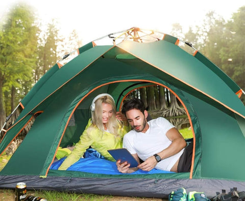 KRISHYAM Automatic Pop-Up Camping Shelter | Hydraulic Dome Design for Camping, Hiking, Travel, Picnic, Fishing & Beach | Easy Setup with Carry Bag (3-4 Person Tent)