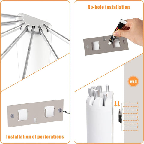 Krishyam® Foldable Clothes Drying Rack, Fan-Shaped, Tripod Stand, 360° Rotation, Wooden Poles, Foot Buckle, Indoor/Outdoor Use. (7 STICK, BLACK WOODEN)