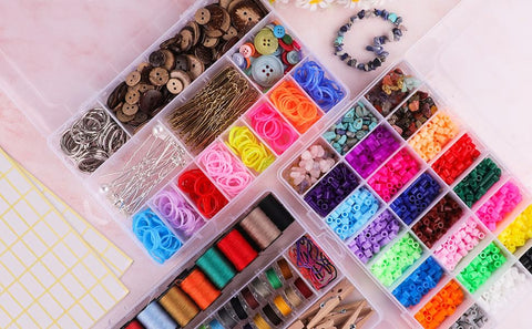 KriShyam® 15/24/36 Grids Bead Organizers and Storage, Small Plastic Jewelry Organizer Box Jewellery Makeup Beads Earring Art DIY Crafts Storage Containers(Pack of 3)