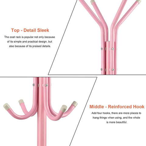 KriShyam® Coat Rack with 12 Hooks, 5.6ft Metal coat rack freestanding,Cloth stand Coat Tree Hats Hanger Holder for Purse, Scarf Rack, Jacket, Umbrella Tree Stand