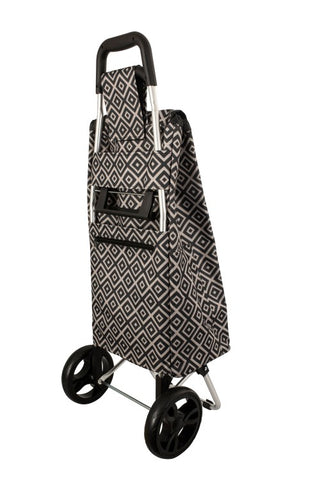 KriShyam® Foldable Shopping Trolley cart Shopping Trolley Bag and Removable Bag with Handle and 2 Wheels for Groceries,Fruits & Vegetables cart/Basket (2 Wheel White Print)