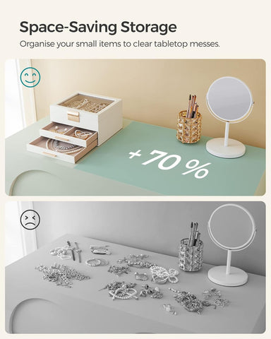 Krishyam® Clear Lid Jewelry Box,3 Layers Jewelry Organizer with 2 Drawers Large Multi-Functional Jewelry Storage Box for Necklace Earrings Bracelets Rings