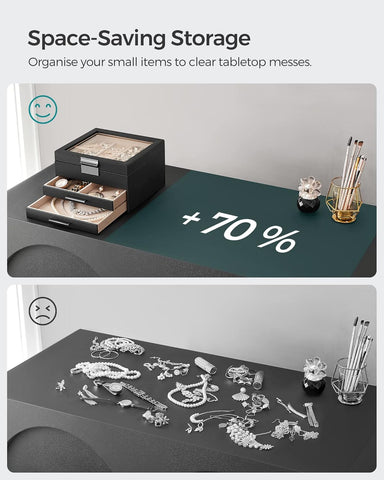 Krishyam® Clear Lid Jewelry Box,3 Layers Jewelry Organizer with 2 Drawers Large Multi-Functional Jewelry Storage Box for Necklace Earrings Bracelets Rings