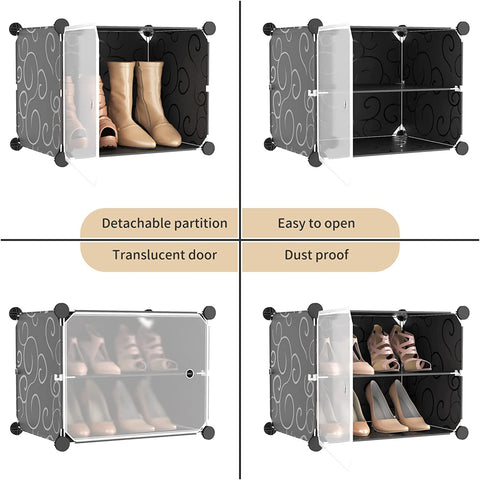 Krishyam® Portable Shoe Rack Organizer, Plastic Cube Storage 24 Pair Tower 12 Steps Plastic Shoe Rack (12 Shelves, DIY(Do-It-Yourself))