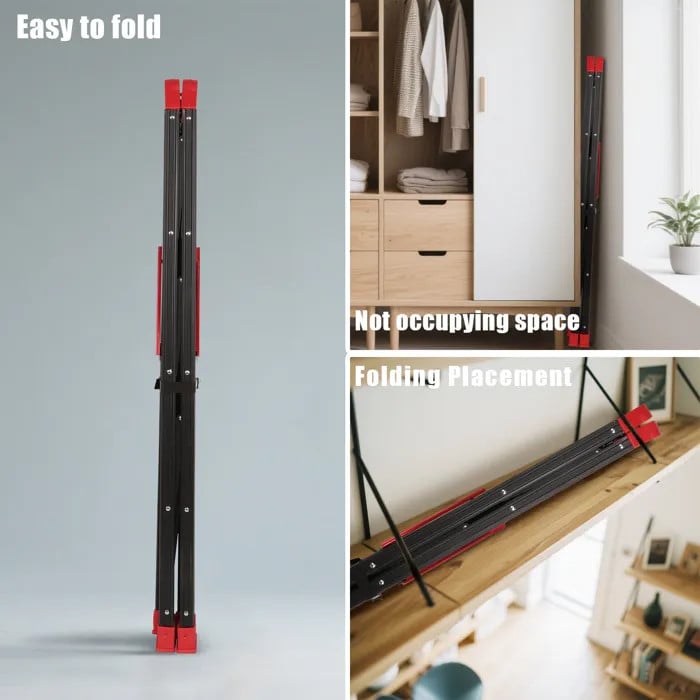 KRISHYAM® Premium Foldable Multipurpose Step Ladder for Home & Office | Heavy-Duty Aluminium Alloy Folding with Anti-Slip Steps & Safety Lock