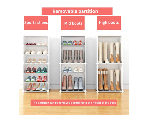 Krishyam® Portable Shoe Rack Organizer, Plastic Cube Storage 18 Pair Tower 9 Steps Plastic Shoe Rack (9 Shelves, DIY(Do-It-Yourself))