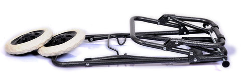 KriShyam® Foldable Shopping Trolley cart Shopping Trolley Bag and Removable Bag with Handle and 2 Wheels for Groceries,Fruits & Vegetables cart/Basket (2 Wheel Black Print)