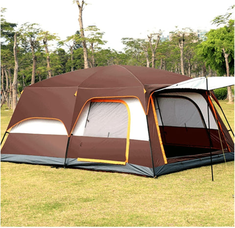 KriShyam® 5-9 Person Camping Tent for Adults Waterproof Largest Camping Family Tents Easy Setup Beach Outdoor Dome Camping Tent for Outdoor,Picnic,Camping,Family Gathering (Coffee, M-320*210*185cm)