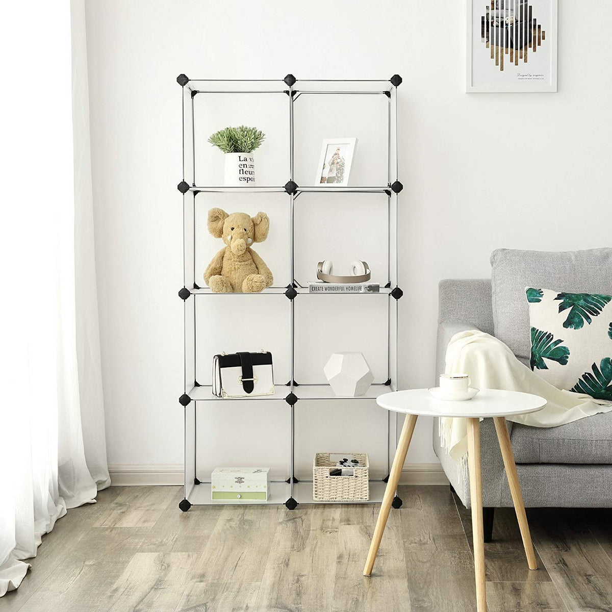 KriShyam ® 8 Door Plastic Sheet Wardrobe Storage Rack Closest Organizer for Clothes Kids Living Room Bedroom Small Accessories/bookcase/toys