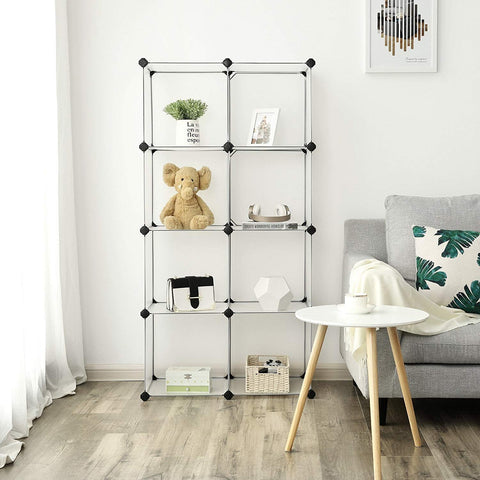 KriShyam ® 8 Door Plastic Sheet Wardrobe Storage Rack Closest Organizer for Clothes Kids Living Room Bedroom Small Accessories/bookcase/toys