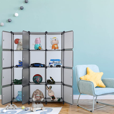KriShyam ® 12 Door Plastic Sheet Wardrobe Storage Rack Closest Organizer for Clothes Kids Living Room Bedroom Small Accessories/bookcase/toys