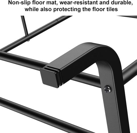 KriShyam®  Double Pole Hanger Garment Rack Freestanding Hanger Double Rods Multi-Functional Bedroom Clothing Rack (Hanger) Black