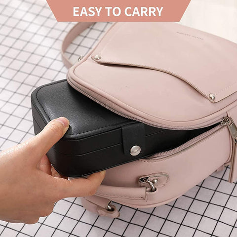 KriShyam® Travel Jewelry Case,Mini Jewellery Box,Portable Jewelry Box Display Storage Case,Bangle Box,Jewellery Organisers, Storage Boxes for Rings & Earrings