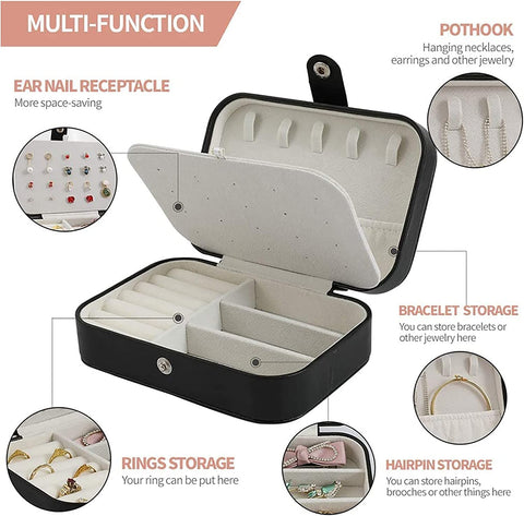 KriShyam® Travel Jewelry Case,Mini Jewellery Box,Portable Jewelry Box Display Storage Case,Bangle Box,Jewellery Organisers, Storage Boxes for Rings & Earrings