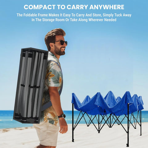 KriShyam® 10x10 ft Pop Up Canopy Tent with Carry Bag – Waterproof & UV Protection Folding Outdoor Gazebo Shelter for Garden, Camping, Picnic, Party & Events