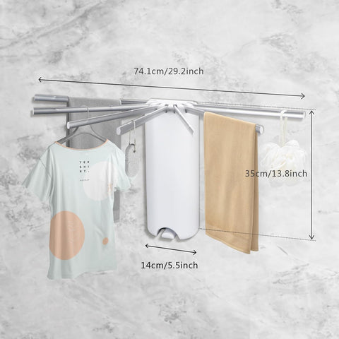 Krishyam® Foldable Clothes Drying Rack, Fan-Shaped, Tripod Stand, 360° Rotation, Wooden Poles, Foot Buckle, Indoor/Outdoor Use. (7 STICK, BLACK WOODEN)