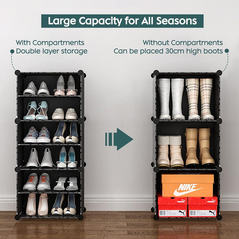 Krishyam® Portable Shoe Rack Organizer, Plastic Cube Storage 20 Pair Tower 10 Steps Plastic Shoe Rack (10 Shelves, DIY(Do-It-Yourself))