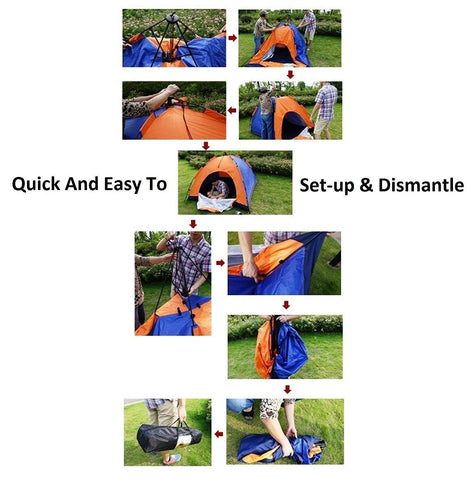 KriShyam® Portable Fabric Tent for 2 Person (Standard Size, Multicolour)