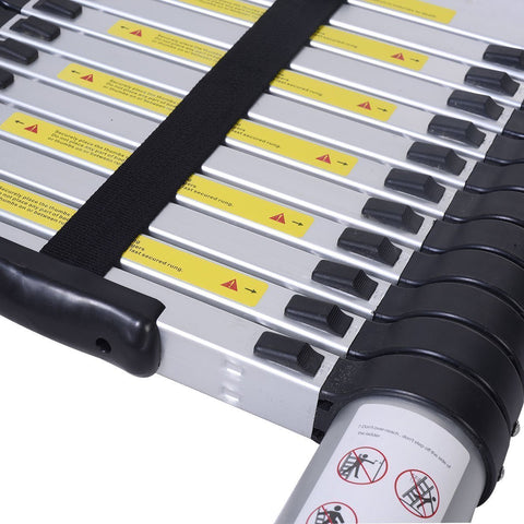 KRISHYAM® Telescoping Telescopic Extension Ladder 16.5 FT/5m Aluminum Alloy Extendable Lightweight Ladder Steps Safety for Roofing Business, Household Use, Outdoor Work, 330 lbs Capacity