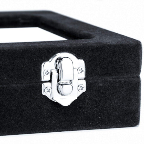 KriShyam® Women Velvet Glass Ring Earrings Jewellery Box Display Storage Showcase Holder Organizer,Ring Display Box Velvet Fabric Glass Tray Holder Storage Box Organizer (BLACK)