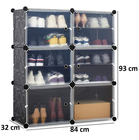 Krishyam® Portable Shoe Rack Organizer, Plastic Cube Storage 24 Pair Tower 12 Steps Plastic Shoe Rack (12 Shelves, DIY(Do-It-Yourself))