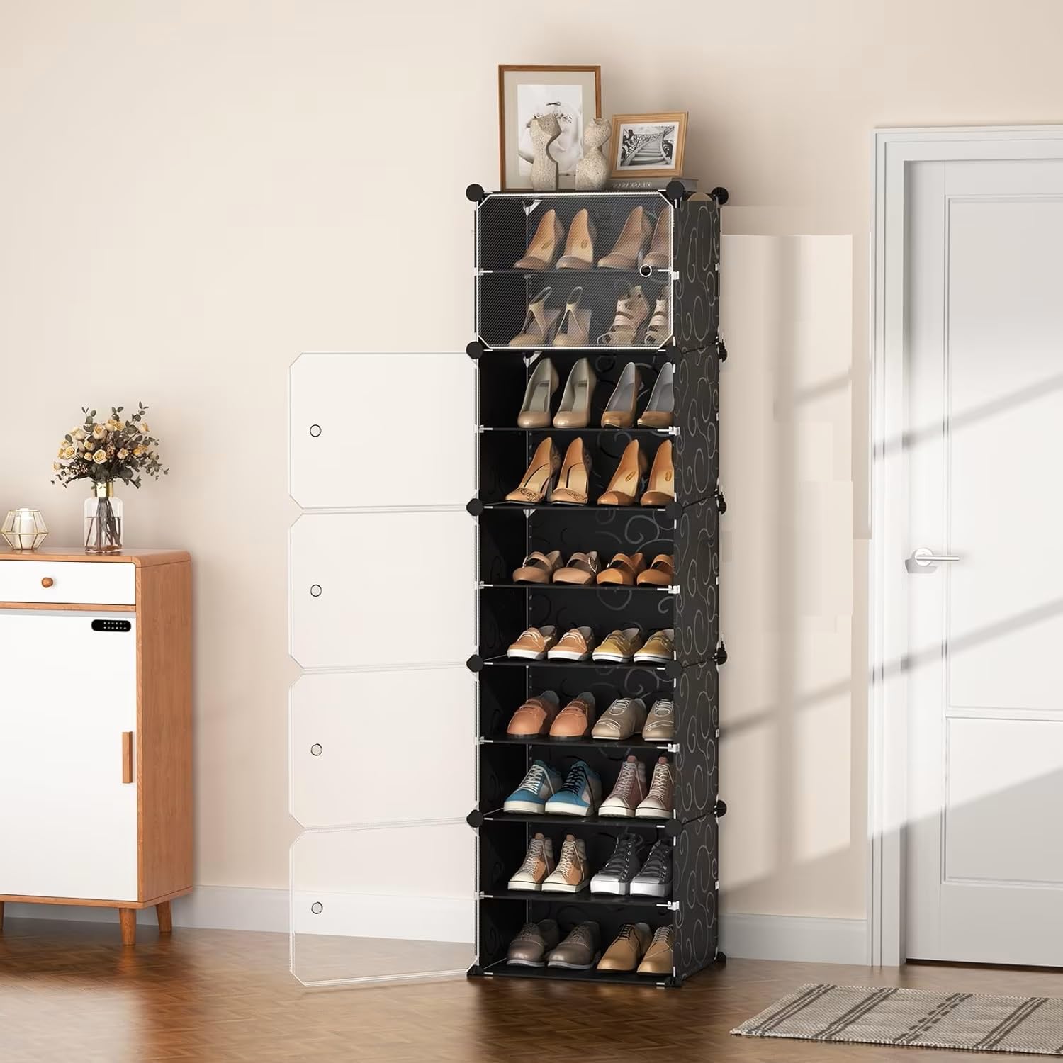 Protable Shoe Rack Krishyam® Portable Shoe Rack Organizer, Plastic Cube Storage 20 Pair T