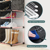 KRISHYAM® 12 Cube Modular Shoe Rack Cabinet with Doors & Side Hooks, Large Stackable Plastic Shoe Storage Organizer for Entryway, Bedroom & Closet, Space Saving (12 Door 24 Step (Black & White and simple White))