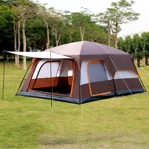 KriShyam® 5-12 Person Camping Tent for Adults Waterproof Largest Camping Family Tents Easy Setup Beach Outdoor Dome Camping Tent for Outdoor,Picnic,Camping,Family Gathering (Coffee, L-380*260*190cm)
