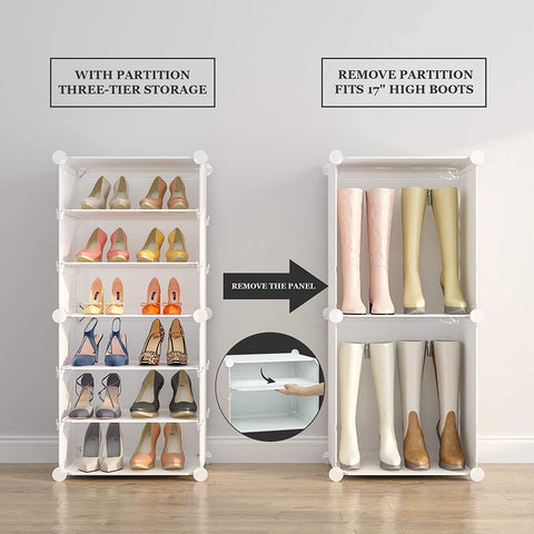 Krishyam® Portable Shoe Rack Organizer, Plastic Cube Storage 18 Pair Tower 9 Steps Plastic Shoe Rack (9 Shelves, DIY(Do-It-Yourself))