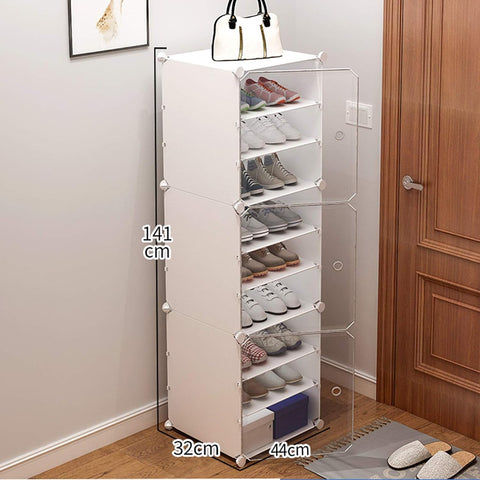 Krishyam® Portable Shoe Rack Organizer, Plastic Cube Storage 18 Pair Tower 9 Steps Plastic Shoe Rack (9 Shelves, DIY(Do-It-Yourself))